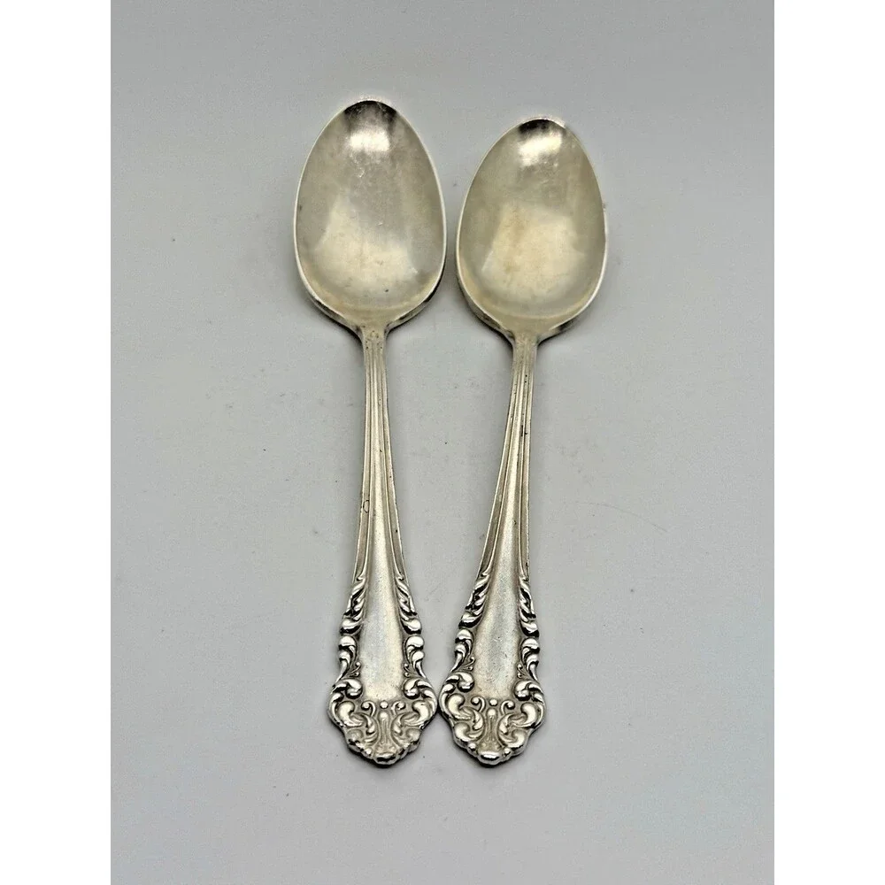 Oneida Community‎ Plate Silverplate Spoons Set of 2 Vintage Mid-20th Century